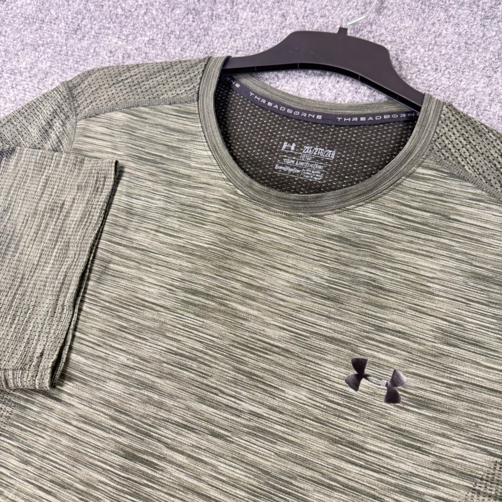Under Armour Threadborne Fitted T-Shirt Men's 2XL Green Space Dye Short Sleeve